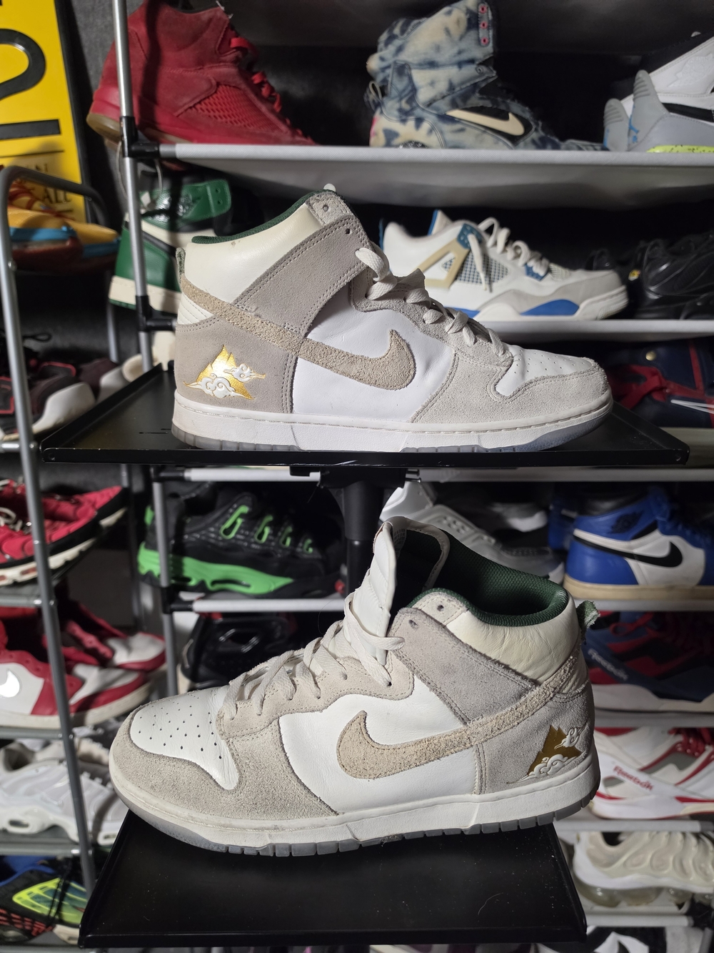 🔥 Nike Dunk High Gold Mountain Athletic Sneakers White Light Gray Gold Men 10.5